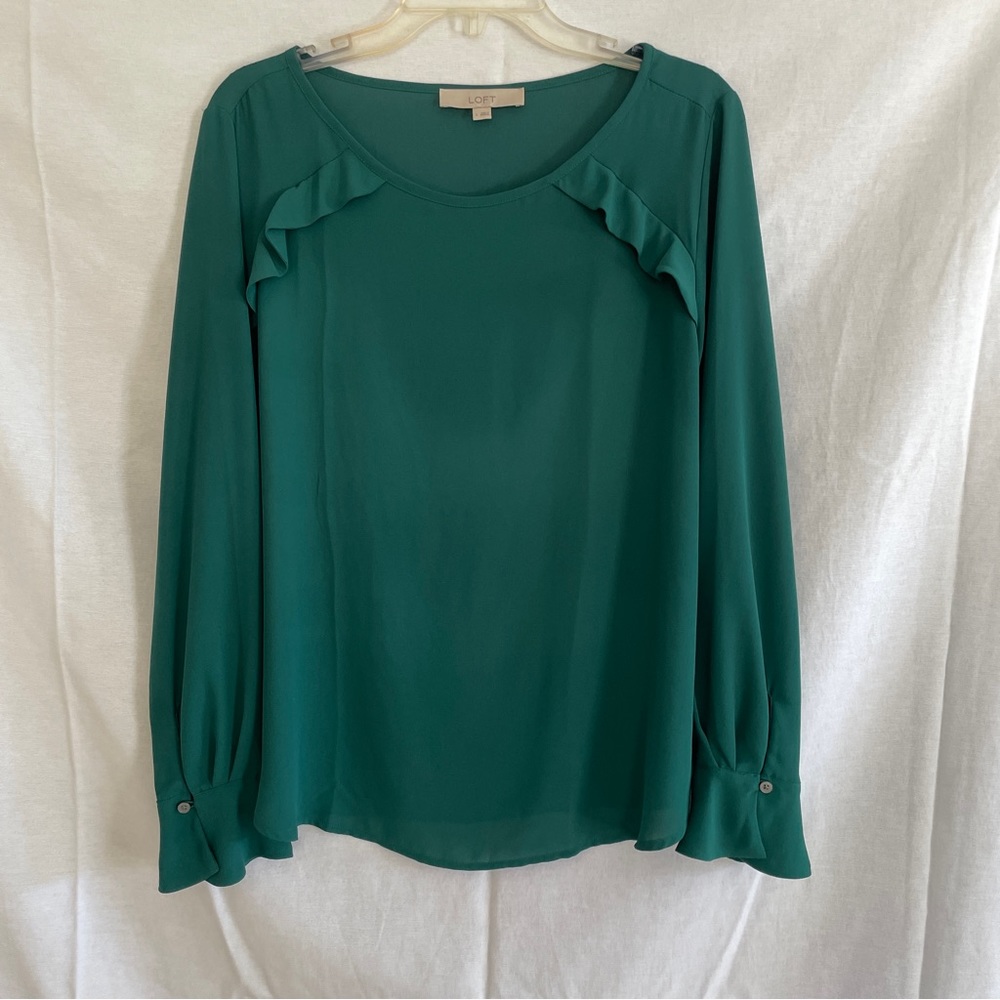 Loft emerald green blouse - large